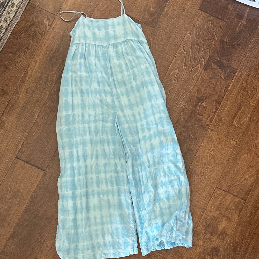 Janie and Jack Sky Blue Tie-Dye Jumpsuit